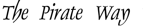 Font : Dolphin-Condensed-Italic 2 Custom Text : The Pirate Way Test your own text here Click to download or to view this font on a tshirt that can be custom printed in Bali